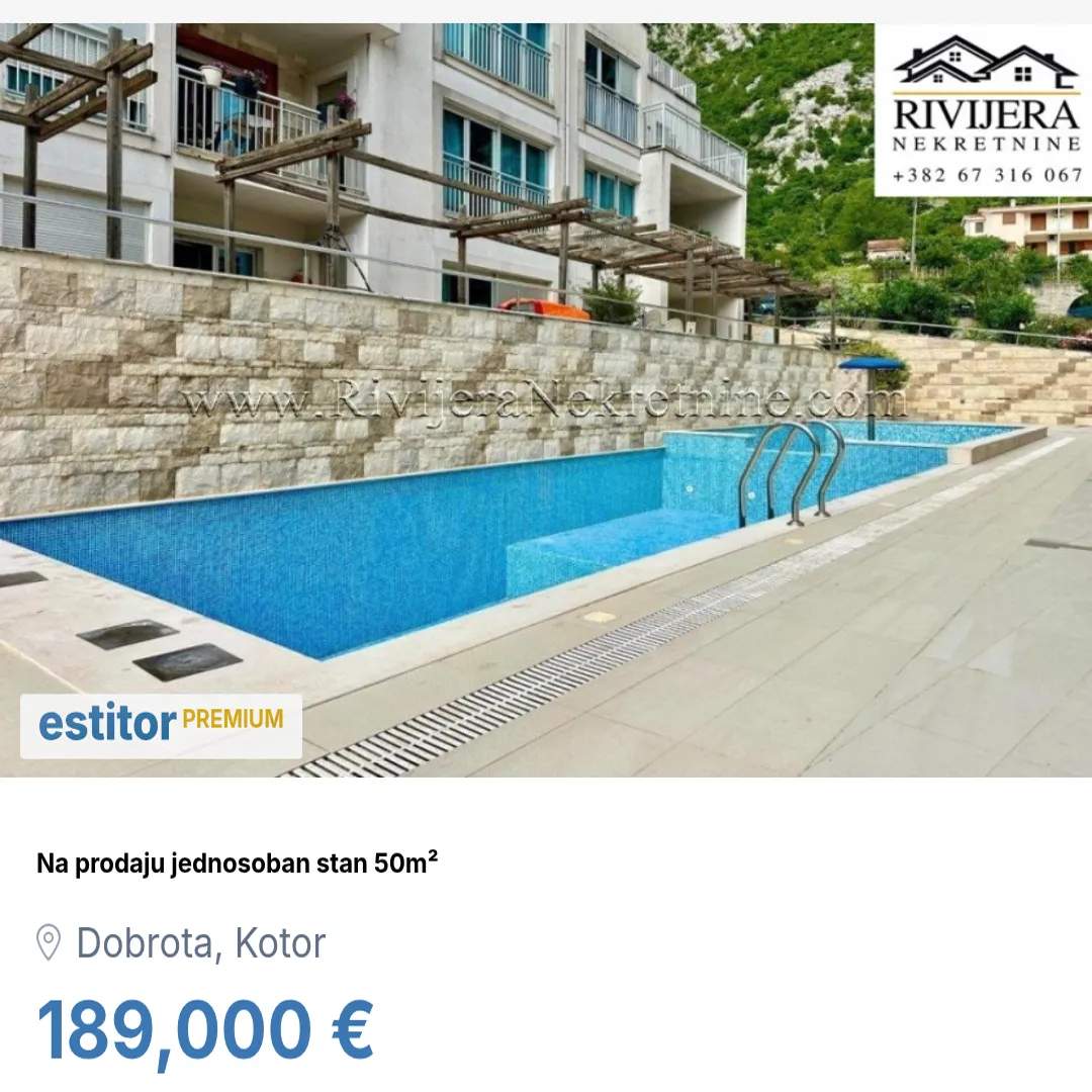 Prodaja, jednosoban stan, 50m², Dobrota, Kotor