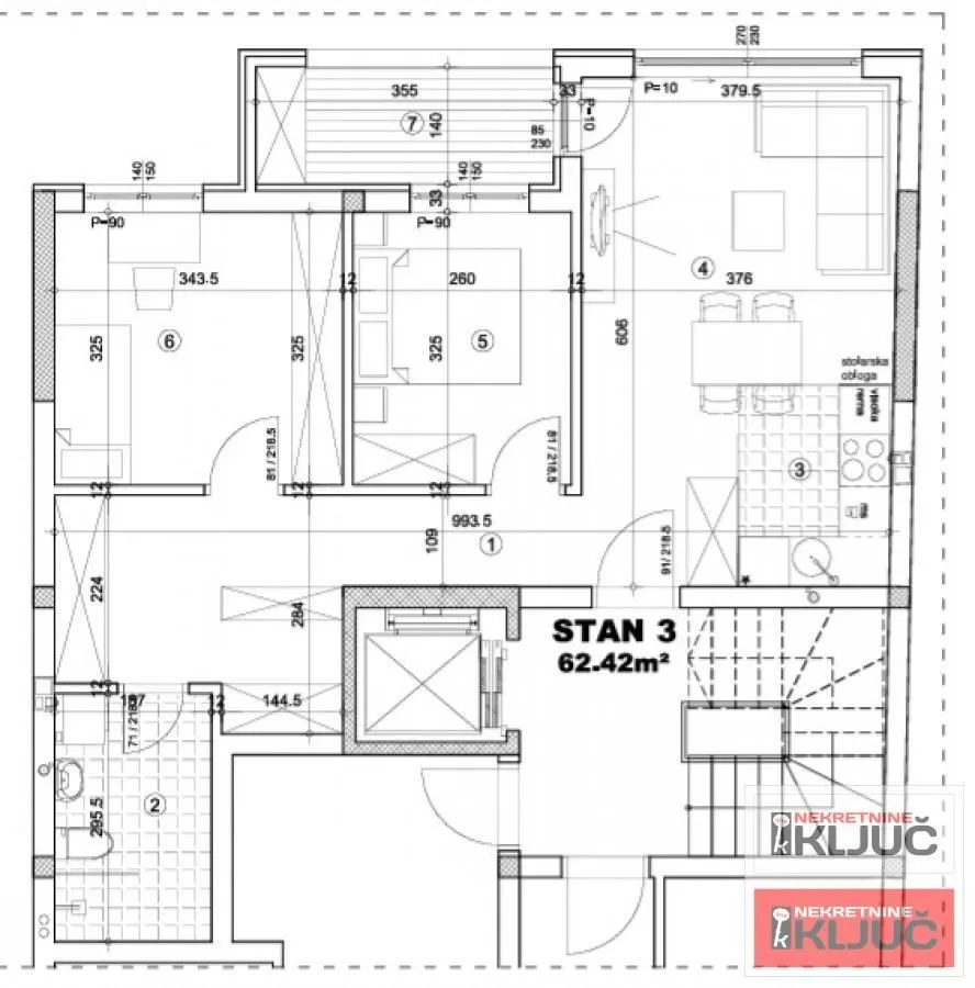 Prodaja, dvosoban stan, 63m², Socijalno, Novi Sad Sve Podlokacije