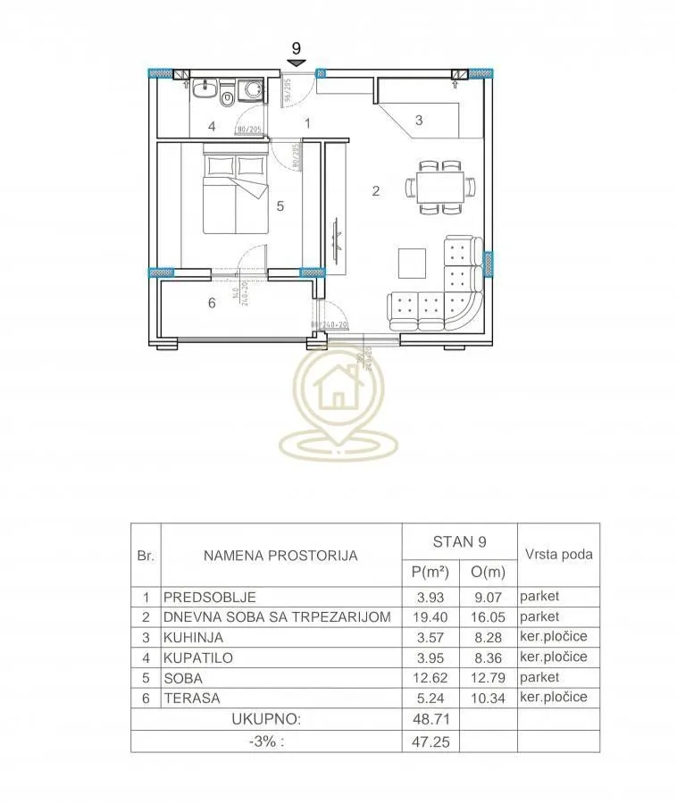Prodaja, jednosoban stan, 47m², Medijana, Niš