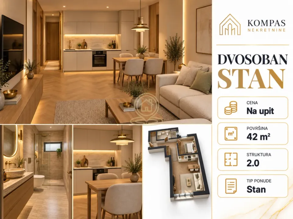 Sale, two bedroom apartment, 42m², Dušanovac, Voždovac Sve Podlokacije