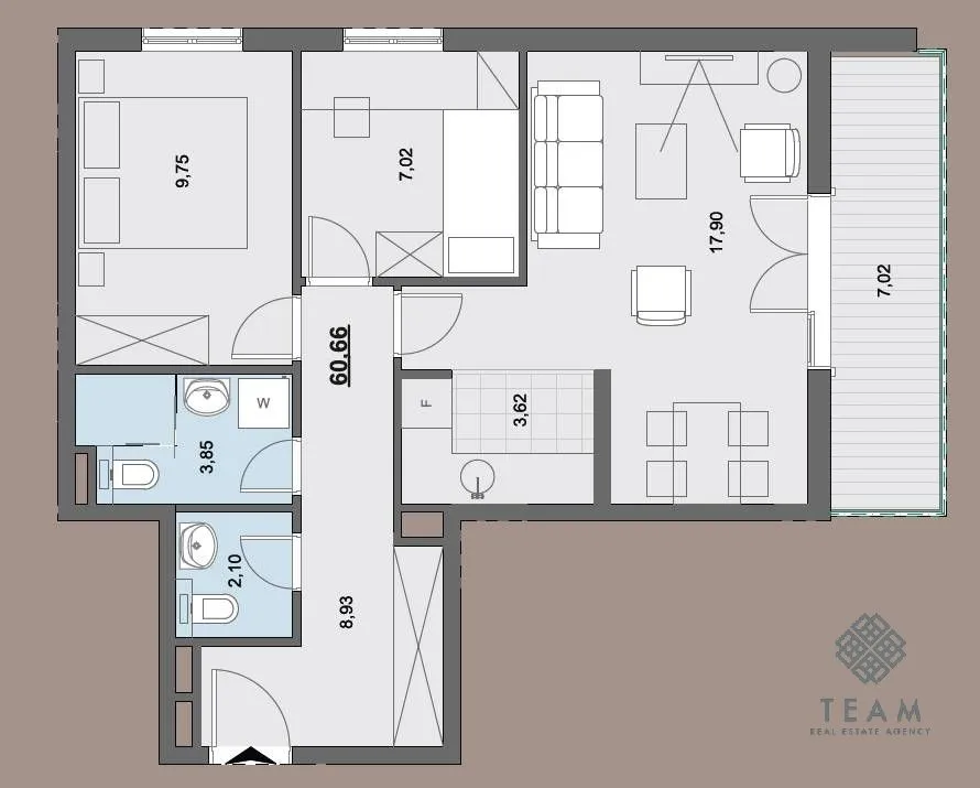 Sale, two bedroom apartment, 61m², Donja Lastva, Tivat