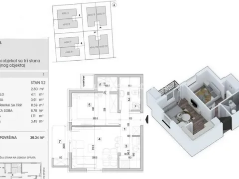 Prodaja, jednosoban stan, 36m², Adice, Novi Sad Sve Podlokacije