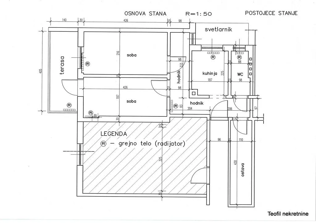 Prodaja, dvosoban stan, 43m², Stari Grad, Beograd
