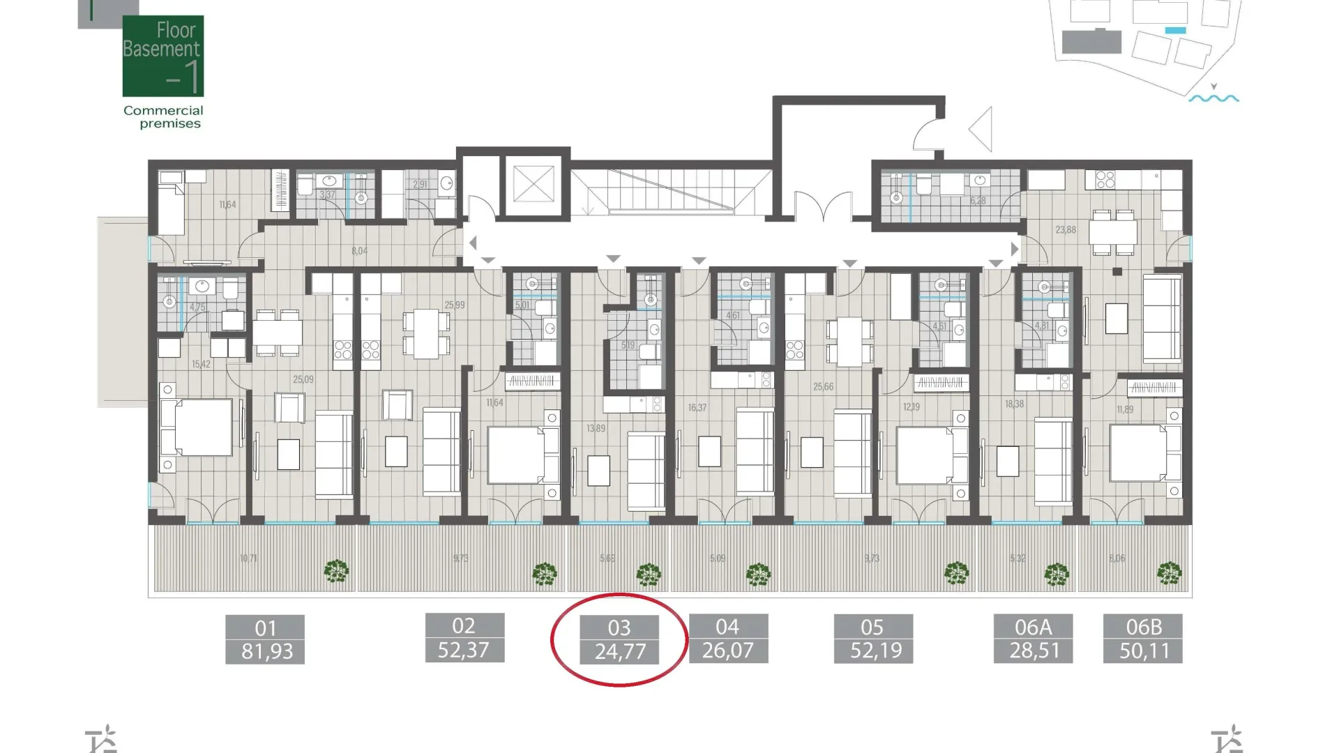 Sale, studio apartment, 25m², Centar, Tivat
