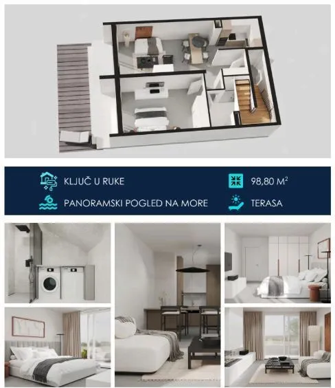 Prodaja, dvosoban stan, 78m², Tivat, Crna Gora