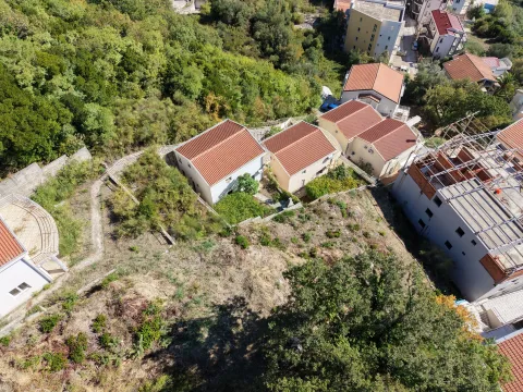 Aerial view of houses with red roofs and surrounding greenery. - image 3