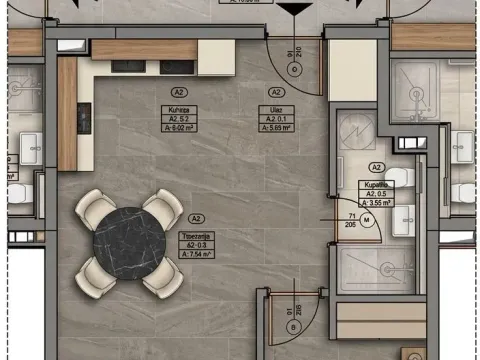 Izdavanje, jednosoban stan, 53m², Pod Kuk, Tivat - image 16