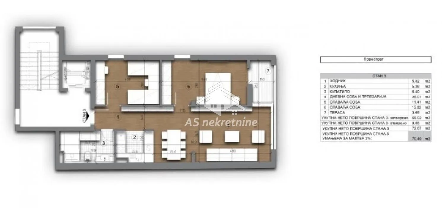 Sale, three bedroom apartment, 71m², Autokomanda, Voždovac Sve Podlokacije