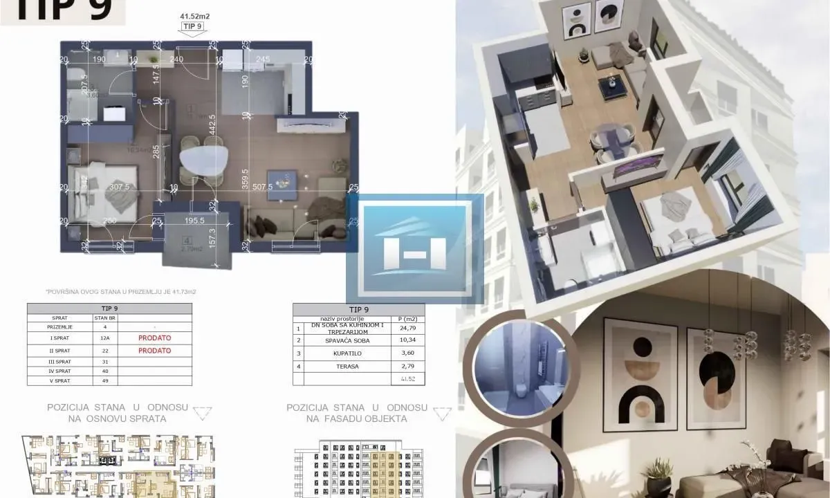 Prodaja, jednosoban stan, 41m², Centar, Ćuprija