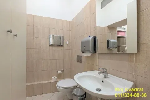 Kupatilo opremljeno umivaonikom, WC šoljom i ogledalom. - image 11