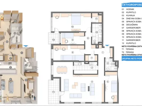 Sale, three bedroom apartment, 76m², Zemun Gornji Grad, Zemun Sve Podlokacije