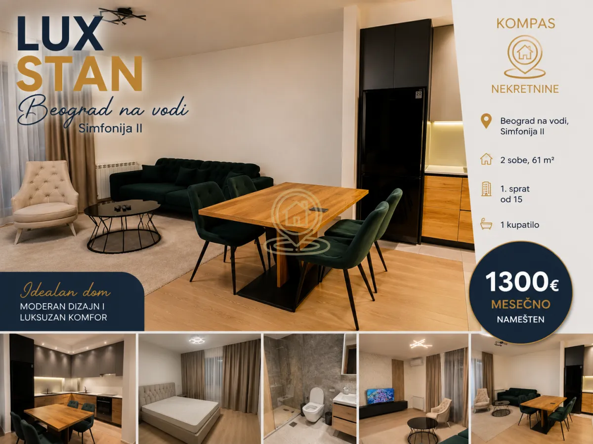 Izdavanje, dvosoban stan, 61m², Savski Venac, Beograd