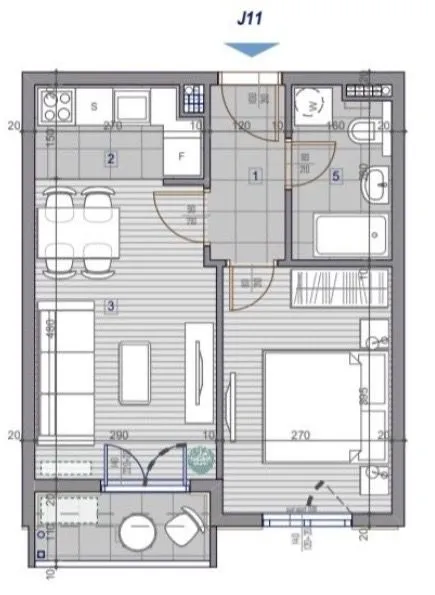 Sale, one bedroom apartment, 38m², Stari Aerodrom, Podgorica
