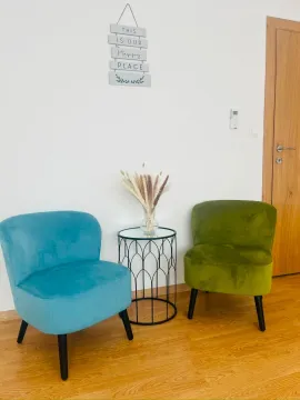 Duguljasti prostor sa dvije fotelje, stočićem i drvenim vratima. - image 10