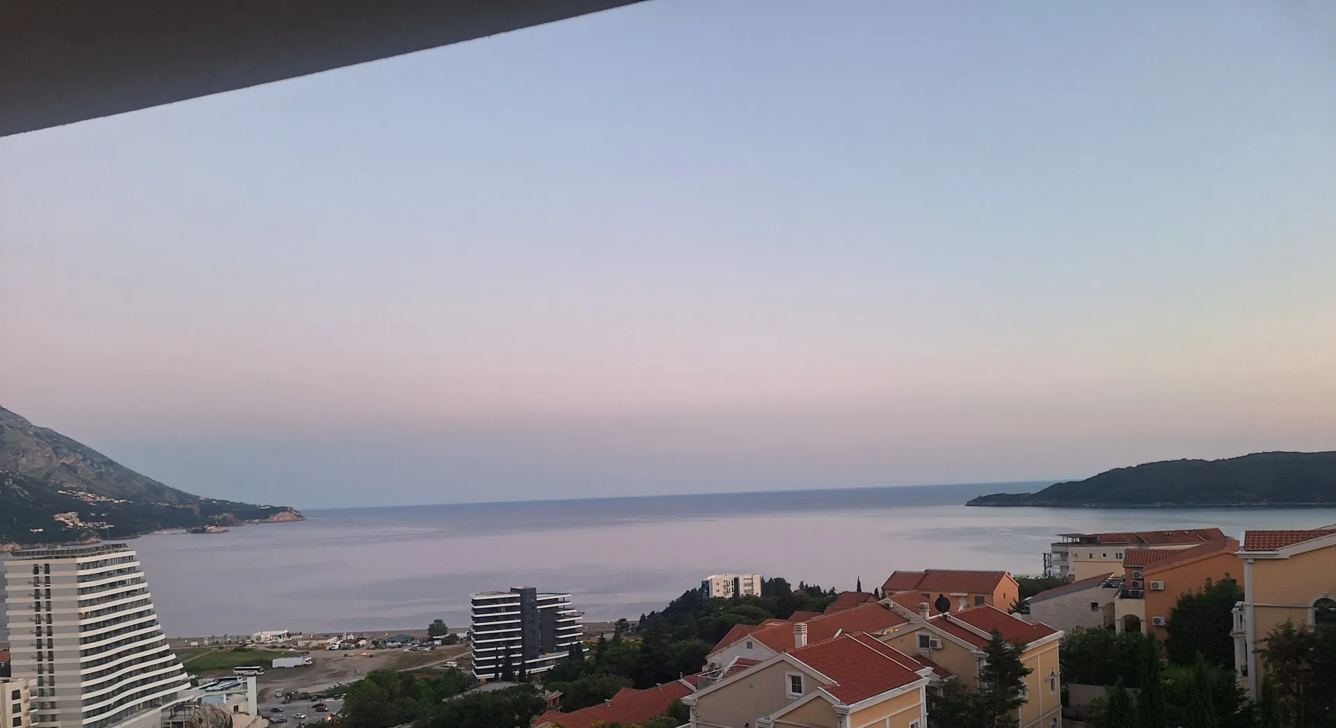 View of the sea and city from the terrace.