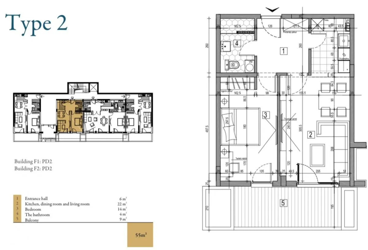 Prodaja, stan, 55m², Dobrota, Kotor