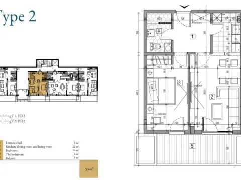 Prodaja, stan, 55m², Dobrota, Kotor - image 2