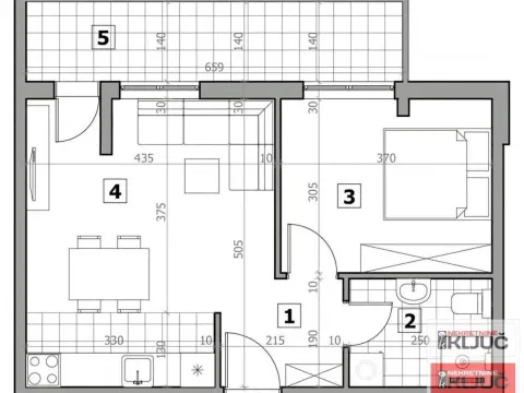 Sale, two bedroom apartment, 49m², Sremska Kamenica, Petrovaradin