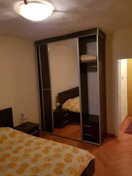 Simply furnished bedroom featuring a large wardrobe with a mirrored door. - image 7