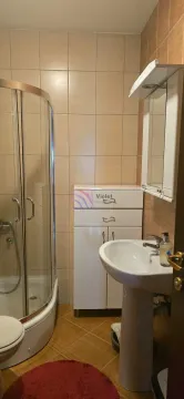 Kupatilo opremljeno tuš kabinom, umivaonikom i ormarićem. - image 8