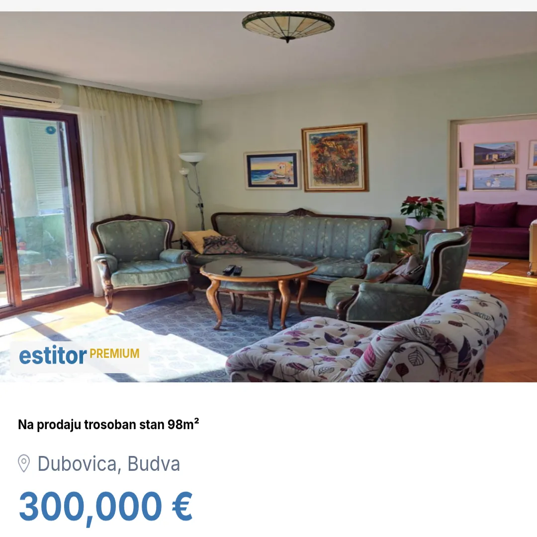 Sale, three bedroom apartment, 98m², Dubovica, Budva