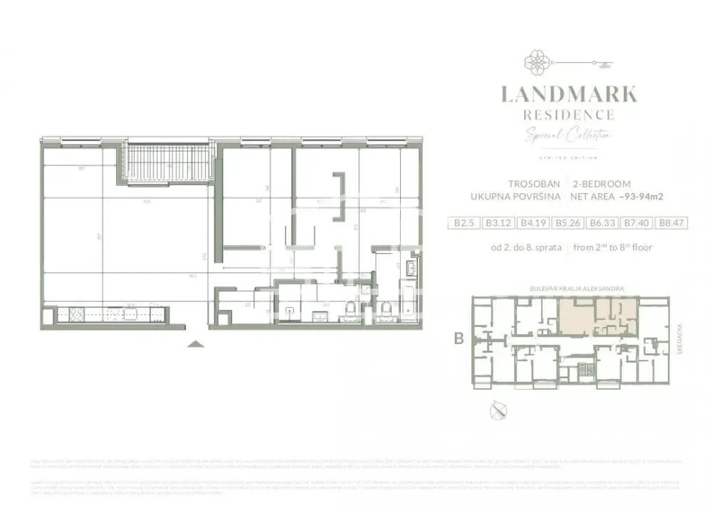 Prodaja, trosoban stan, 93m², Vračar Sve Podlokacije, Beograd