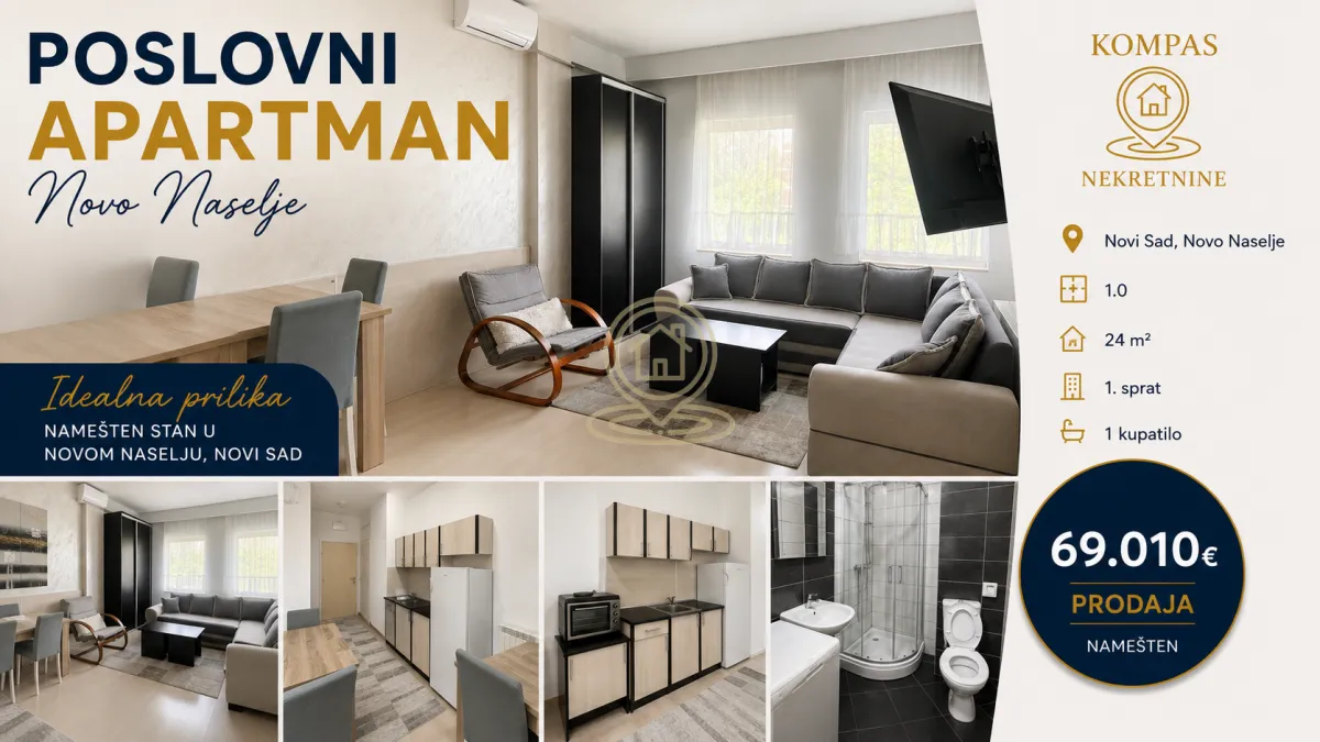 Prodaja, jednosoban stan, 24m², Novo naselje, Novi Sad