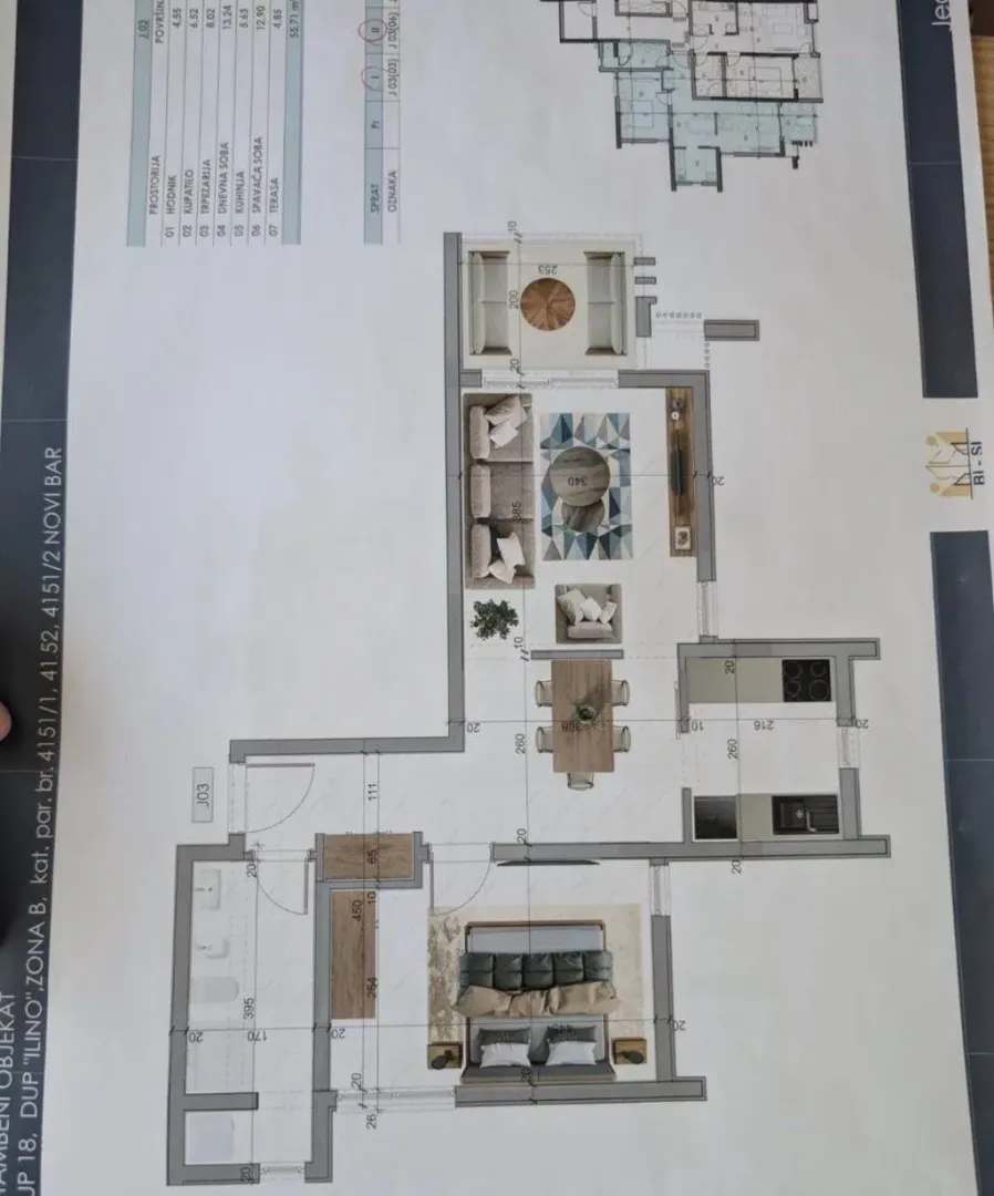 Sale, one bedroom apartment, 55m², Ilino, Bar