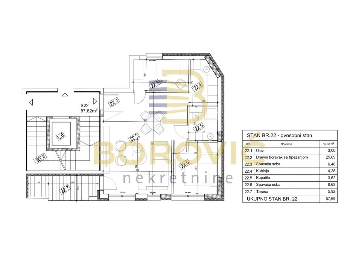 Prodaja, dvosoban stan, 57m², Tašmajdan, Palilula Sve Podlokacije