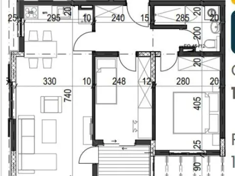 Sale, two bedroom apartment, 57m², Radanovići, Kotor - image 3