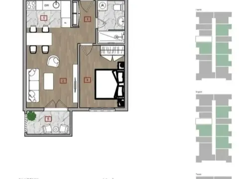 Prodaja, jednosoban stan, 43m², Zabjelo, Podgorica - image 1