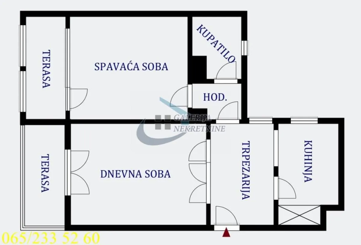 Sale, two bedroom apartment, 57m², Retenzija, Beograd