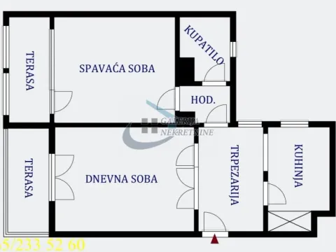 Sale, two bedroom apartment, 57m², Retenzija, Beograd - image 6