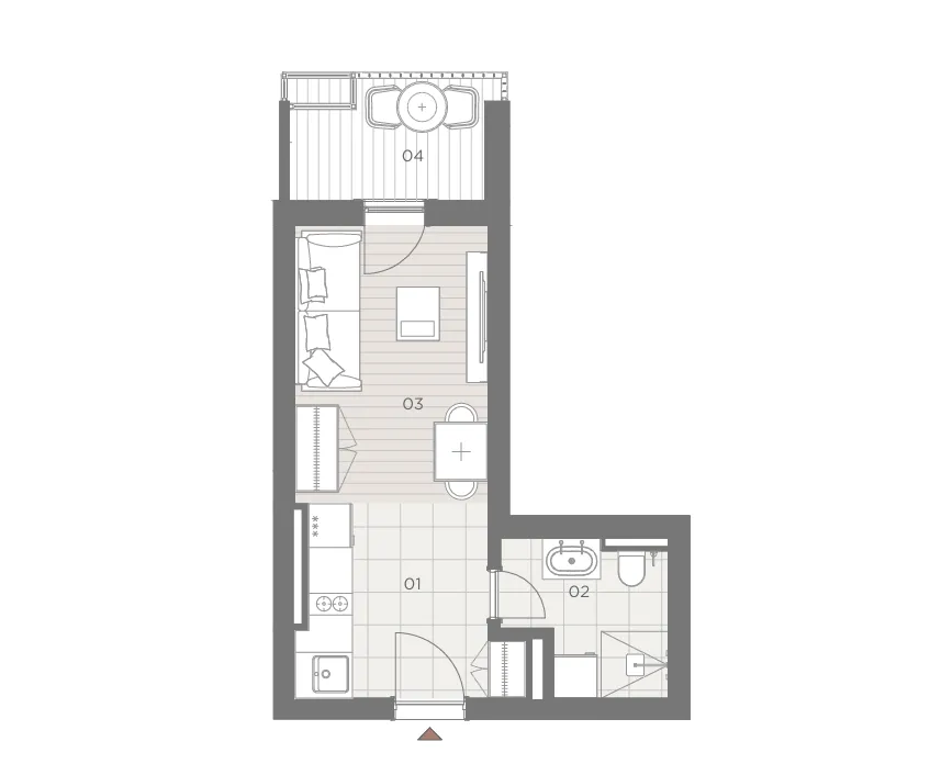 Sale, studio apartment, 26m², Topla, Herceg Novi