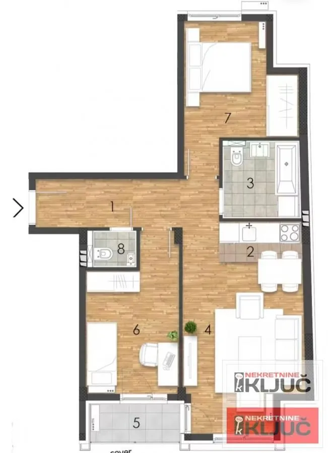 Prodaja, trosoban stan, 63m², Grbavica, Novi Sad Sve Podlokacije