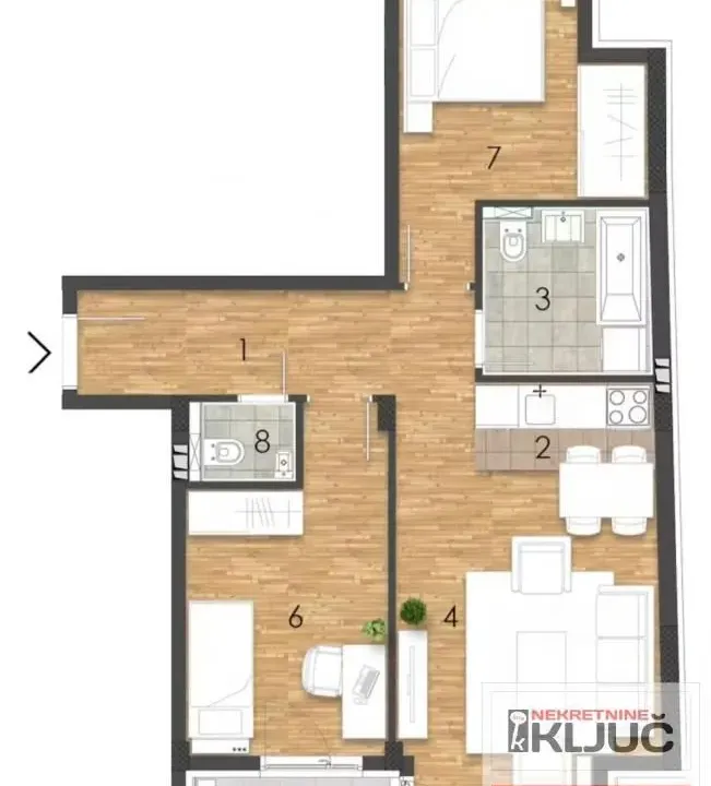 Prodaja, trosoban stan, 63m², Grbavica, Novi Sad Sve Podlokacije