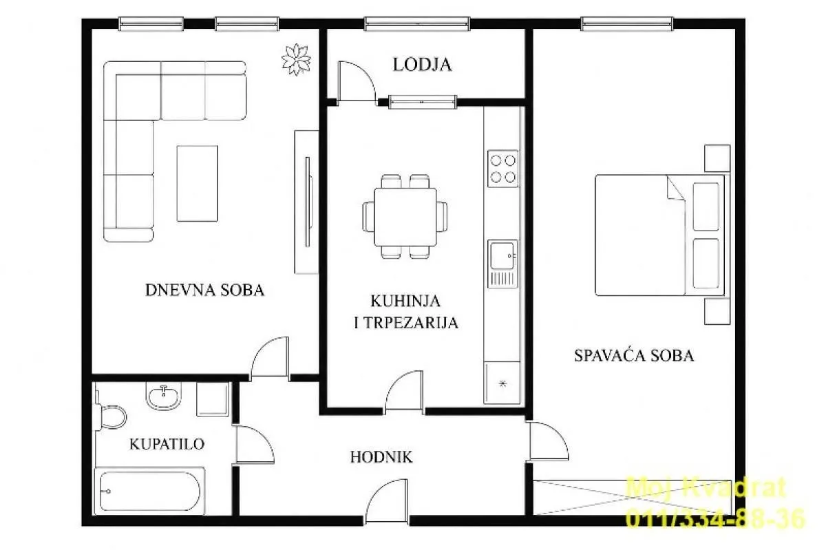 Sale, two bedroom apartment, 51m², Čukarica, Beograd
