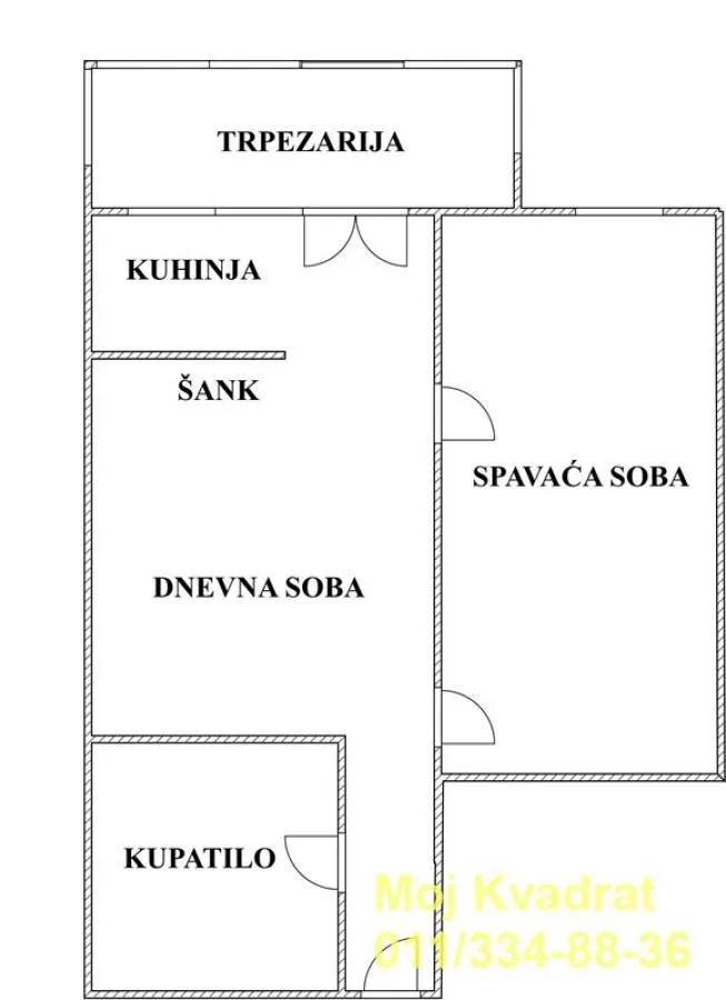 Prodaja, jednosoban stan, 48m², Vidikovački venac, Rakovica