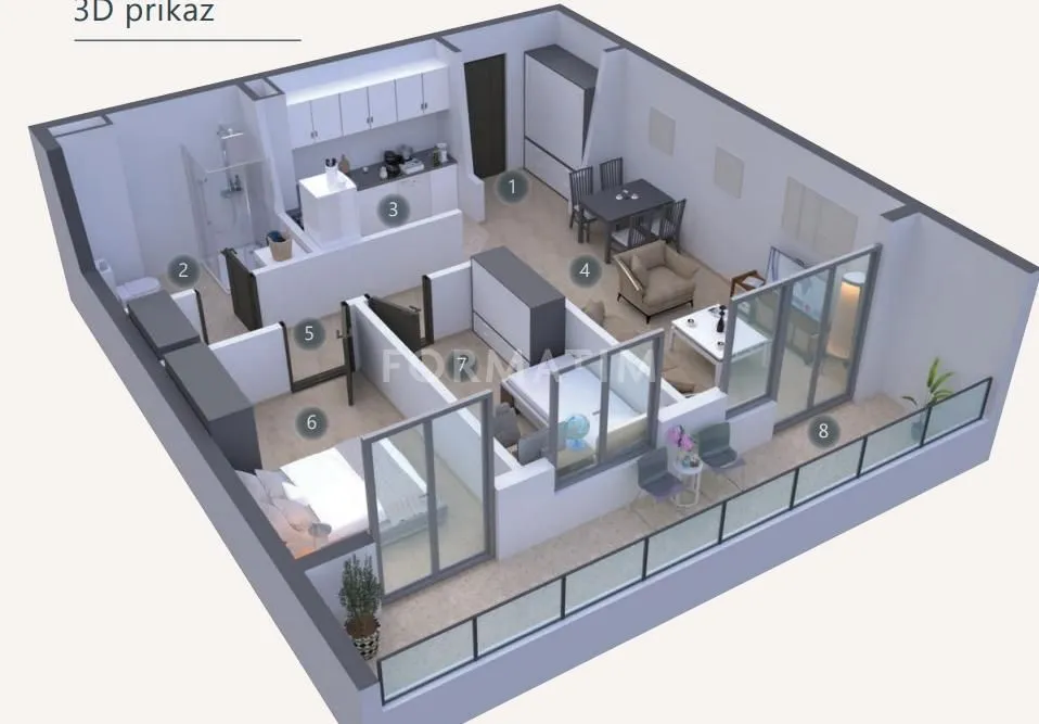 Sale, three bedroom apartment, 67m², Zeleno Brdo, Zvezdara Sve Podlokacije