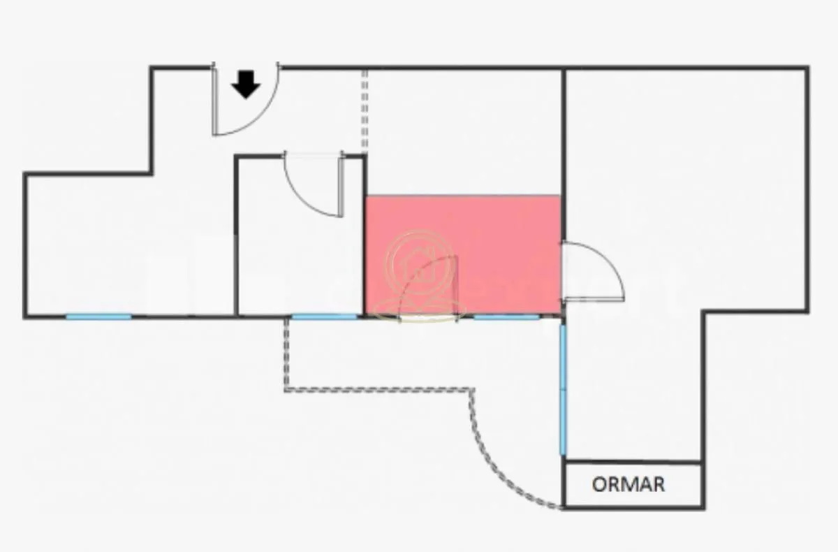 Floor plan of the property showing the layout of the rooms.