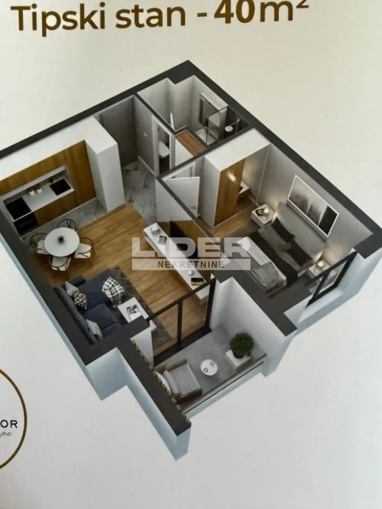 Prodaja, dvosoban stan, 40m², Centar, Čajetina