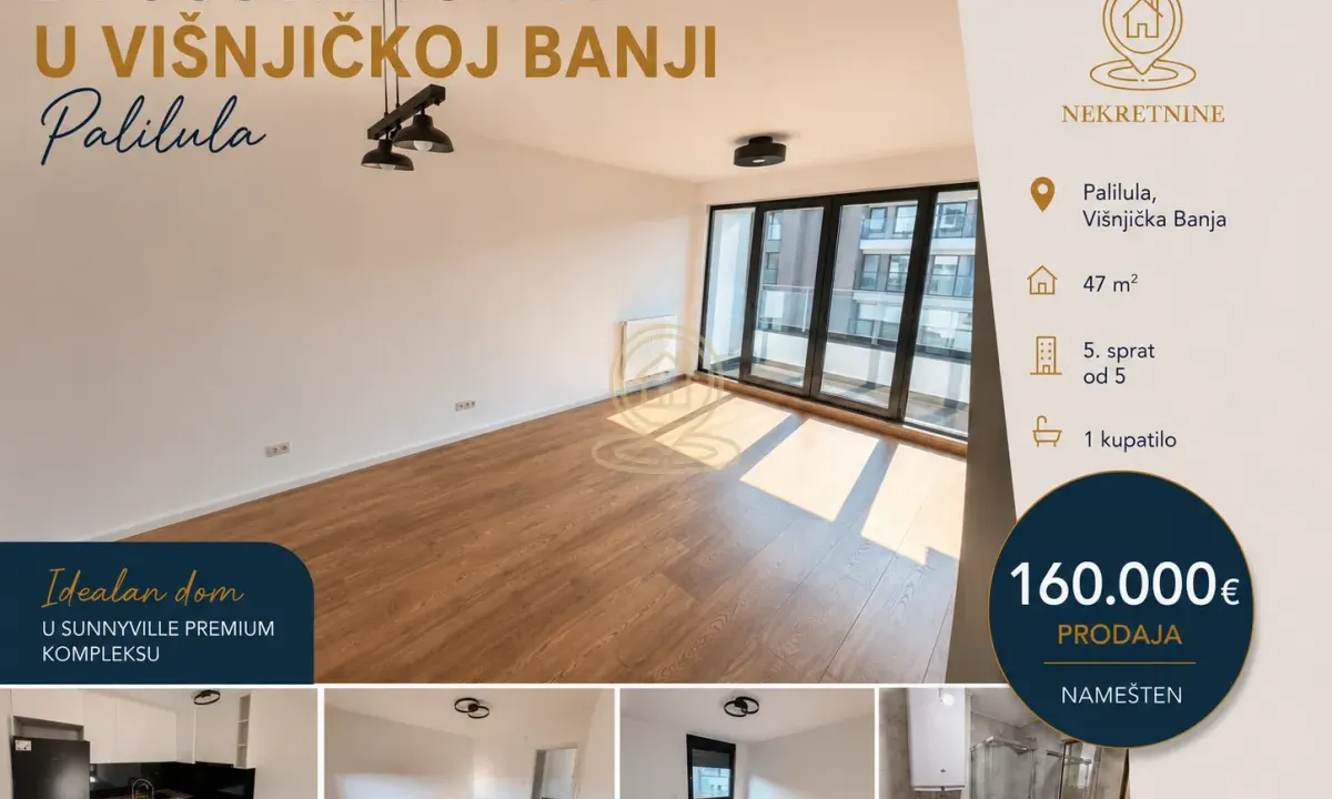 Sale, two bedroom apartment, 47m², Višnjička Banja, Palilula Sve Podlokacije