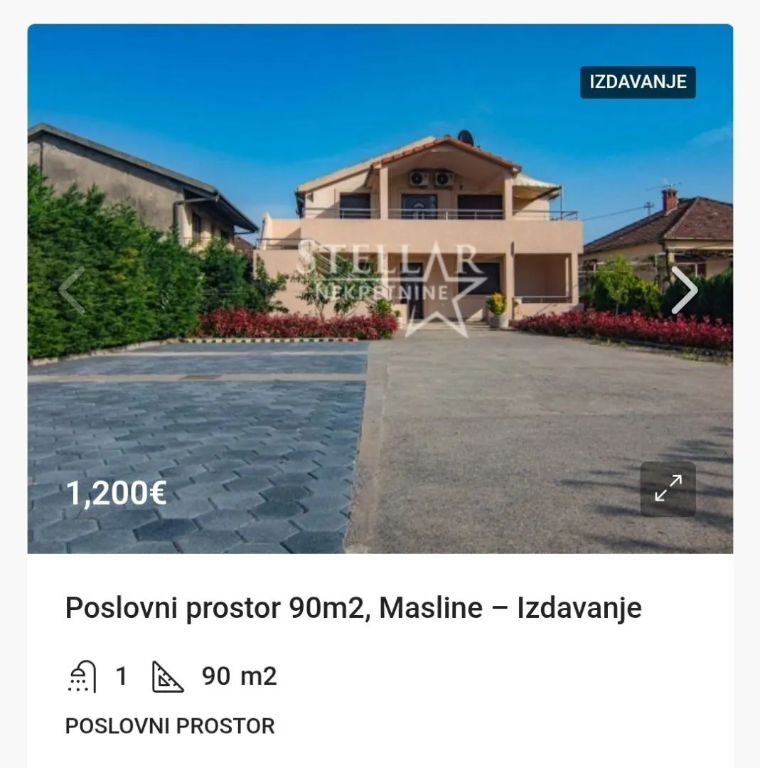 Rent, office space, 90m², Masline, Podgorica