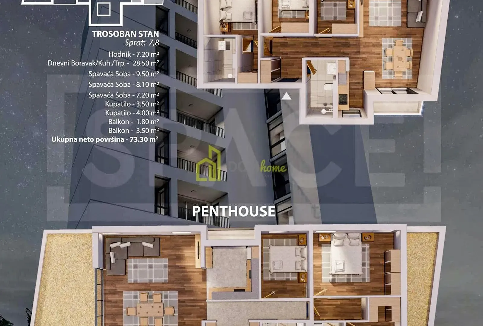 Sale, three bedroom apartment, 135m², Bar, Crna Gora