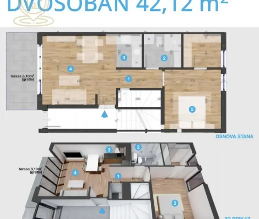 Sale, two bedroom apartment, 42m², Telep, Novi Sad Sve Podlokacije