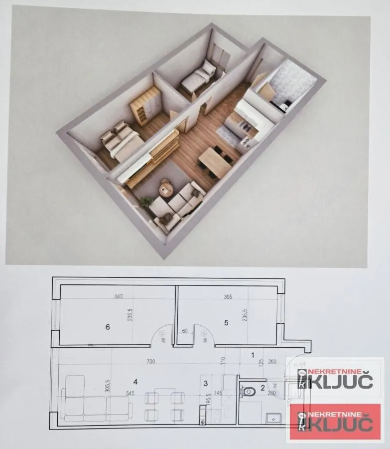 Sale, two bedroom apartment, 47m², Klisa, Novi Sad Sve Podlokacije