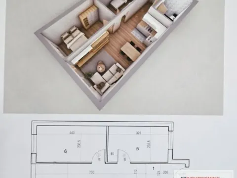 Sale, two bedroom apartment, 47m², Klisa, Novi Sad Sve Podlokacije - image 1