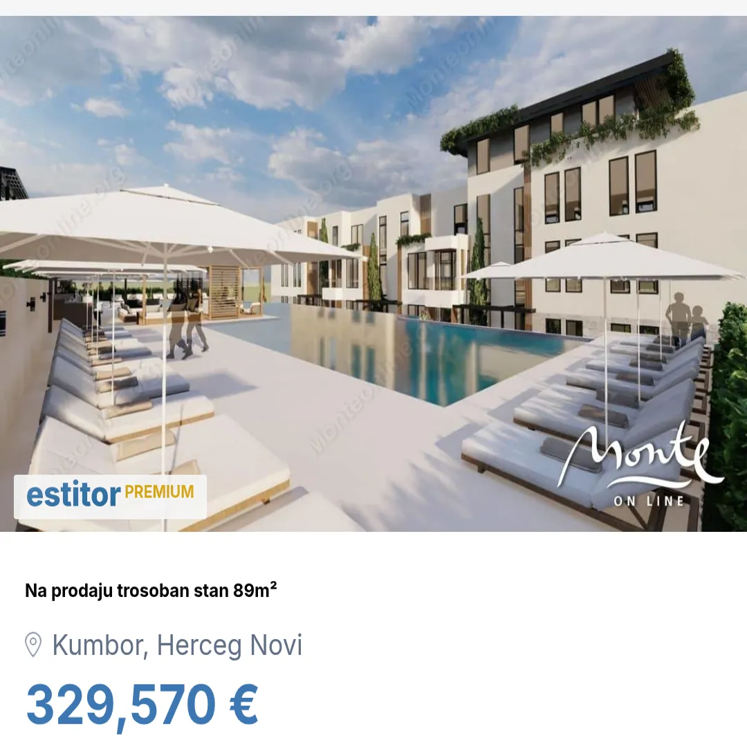 Prodaja, trosoban stan, 89m², Kumbor, Herceg Novi