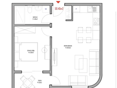 Sale, one bedroom apartment, 50m², Pinješ, Ulcinj - image 3