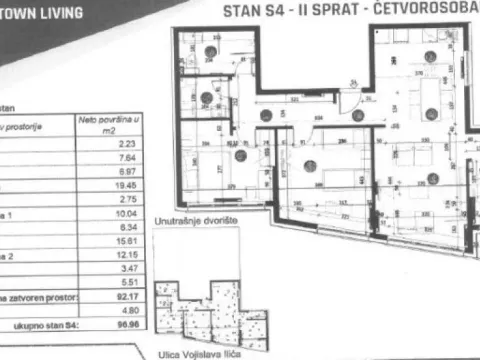 Sale, four bedroom apartment, 97m², Crveni Krst, Beograd